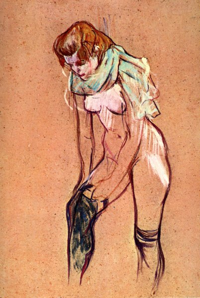 Woman Pulling up Her Stockings (study)