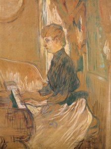 At the Piano Madame Juliette Pascal in the Drawing Room of the Chateau de Malrome 1896